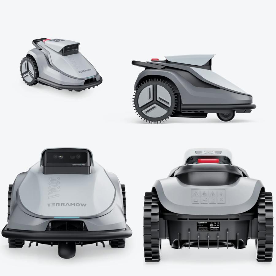 Terramow V1000 mit Garage, Mähroboter, smarter Rasenroboter für 1000 m², Gartenpflege ohne Begrenzungskabel